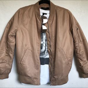 Forever 21 Khaki Lightweight Bomber Jacket